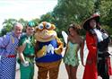 Panto cast and Matcham Monkey by Phil Harrison